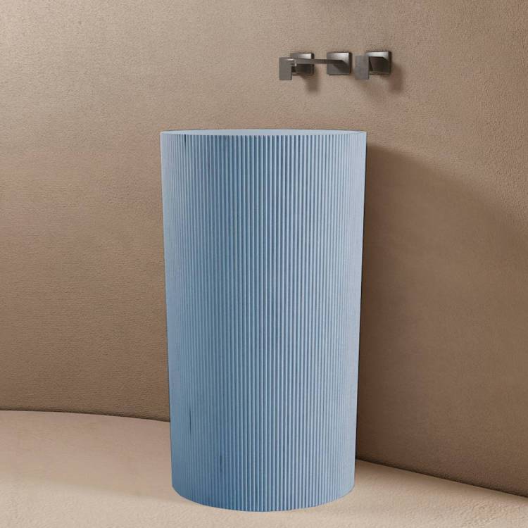 Раковина с пьедесталом Abber Stein AS2501Blau голубая
