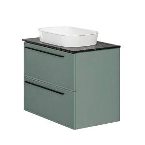 Тумба с раковиной La Fenice Elba Twin Grigio NFNC-01-ELB-G-80-2-3-M-GB серо-зеленая матовая, 80 см