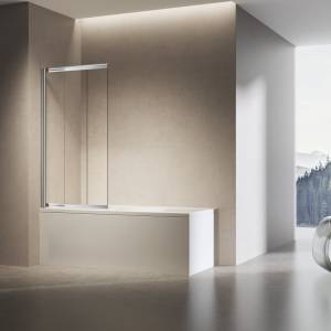 Шторка на ванну Vincea VSB-6E900CL-L профиль хром, стекло прозрачное, 90x140