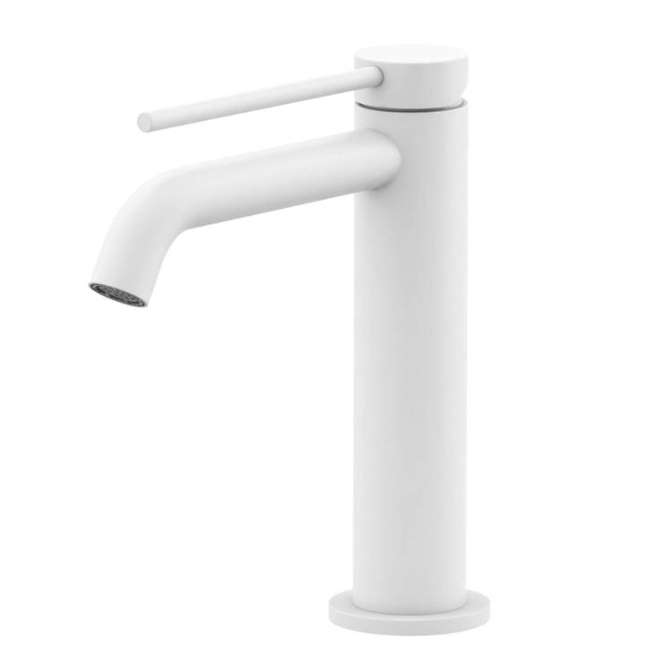 Смеситель для раковины Gattoni Circle two 9144/91BO Bianco Opaco с донным клапаном