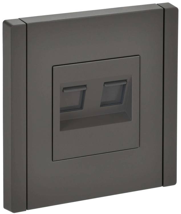 Розетка компьютерная RJ45 2-местная IEK Forte&Piano FP-K20-2-K03 серый