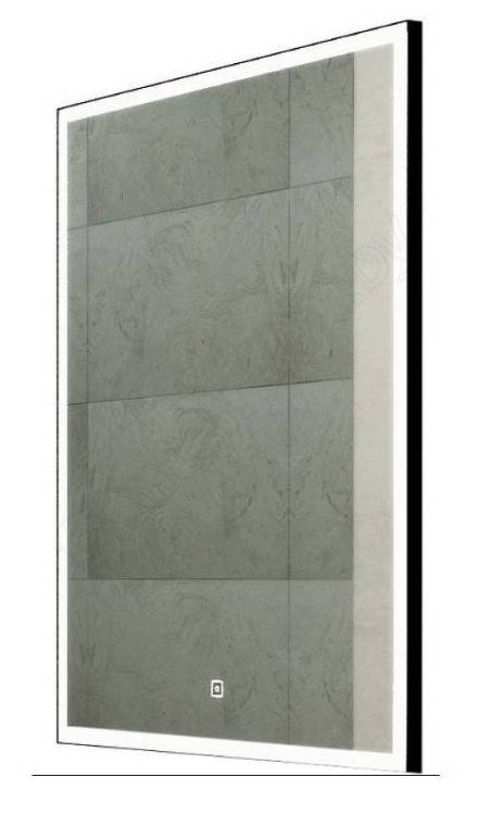 Зеркало Continent Frame Black ЗЛП1207 50 см, с подсветкой, черный матовый