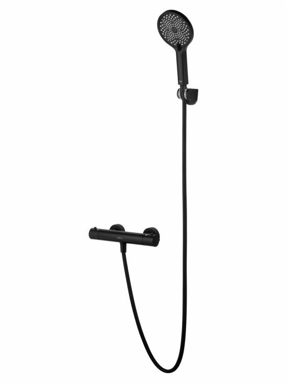 Смеситель для душа Wonzon & Woghand WW-B2065-A-MB с термостатом, черный матовый