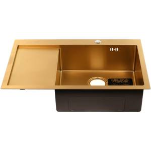 Мойка кухонная Melana ProfLine D7851HG-R золото врезная прямоугольная правая 780x510x200мм