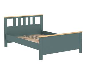 Кровать двуспальная 2.08.04.060.16 Гуд Лакк Сага Темно-бирюзовая/ясень