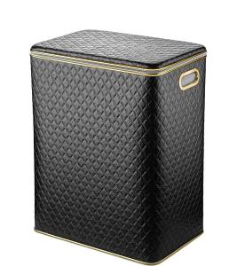 Корзина для белья Geralis CBG-S черная, золото, большая