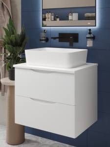 Тумба с раковиной BOND Cube T55605-S54480 белая, 60 см