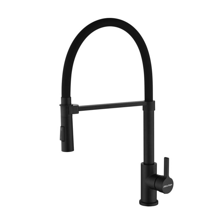 Смеситель для кухни Paulmark Halt Ha214021-AN с гибким изливом, антрацит