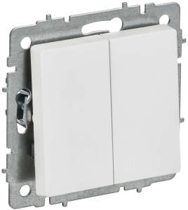Выключатель 2-клавишный перекрестный IEK Brite BR-V23-0-10-K91 арктический белый