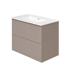 Тумба с раковиной La Fenice Terra Twin Cappuccino NFNC-01-TER-C-80-2-3-80 бежевая матовая, 80 см