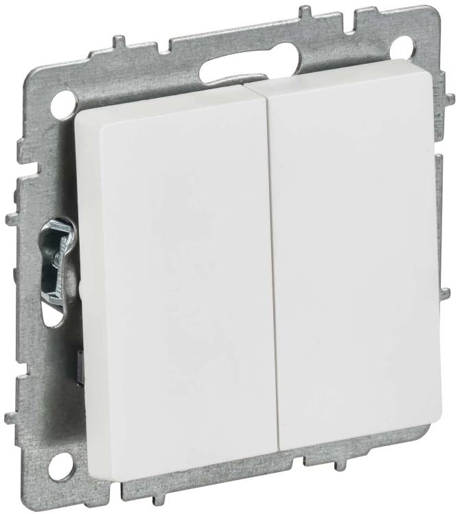 Выключатель 2-клавишный перекрестный IEK Brite BR-V23-0-10-K91 арктический белый