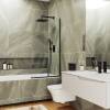 Шторка на ванну MaybahGlass MGV-248-6у стекло прозрачное, профиль черный, 1400x300