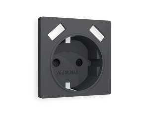 Лицевая панель для электрической розетки с заземлением со шторками 2USB A+A Ambrella Volt Alfa AP9090