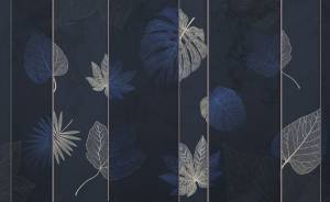 3D Фотообои Artegrafico «Кобальтовый листопад» PL-027 песок