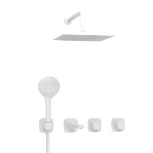 Душевой комплект Wasserkraft Saale A9551.267.316.146.254.328.156.155 с верхней душевой насадкой, белый, встраиваемый, с лейкой