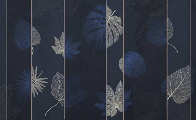 3D Фотообои Artegrafico «Кобальтовый листопад» PL-027 песок