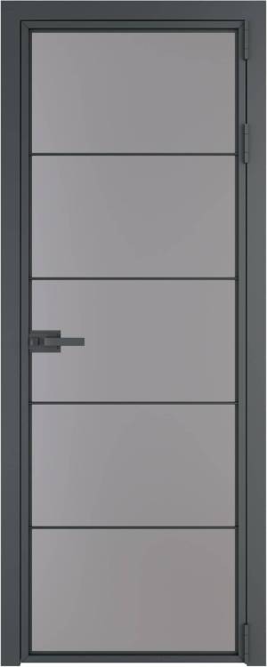 Межкомнатная дверь Profil Doors 5 AX цвет профиля Серая ночь, стекло безопасное 6 мм монохром серый 800x2000