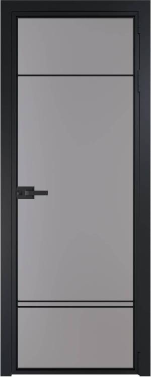 Межкомнатная дверь Profil Doors 4 AX цвет профиля Черный, стекло безопасное 6 мм монохром серый 800x2000