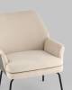 Кресло Stool Group Харви QH-8312K 263-10+b XC309-8 бежевая рогожка, с серой экокожей фото 7