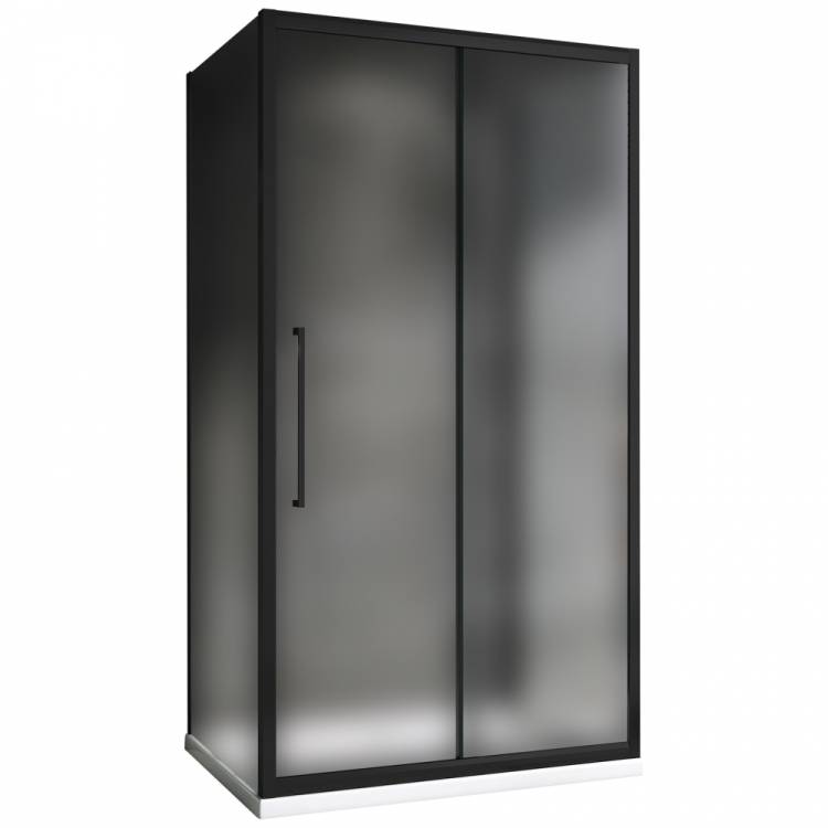 Душевой уголок Abber Schwarzer Diamant AG30110BMH-S80BM-S80BM профиль черный, стекло матовое, 80x110x195