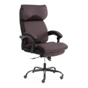 Кресло компьютерное Tetchair Chief metalBL 25018 коричневый, кожзам, ткань
