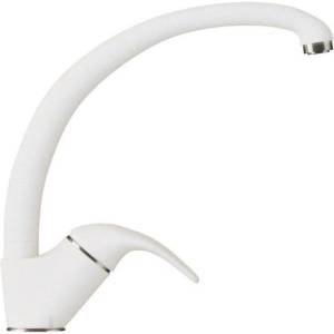 Смеситель для кухни Polygran 660687 высокий, белый хлопок