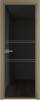 Межкомнатная дверь Profil Doors 2 AX цвет профиля Шампань, стекло безопасное 6 мм черное тонированное 700x2000