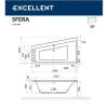 Акриловая ванна Excellent Sfera 170x100 (левая) "SMART" (бронза) фото 3