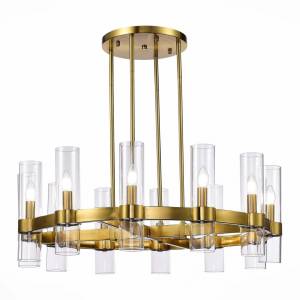 Люстра подвесная ST Luce Isla SL1237.303.12 Латунь/Прозрачный E14 12*15W