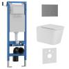 Комплект Iberica Blanca Toledo Alto IB.001M.TLA.231.1602 унитаз безободковый, белый, сиденье микролифт, клавиша смыва вороненая сталь