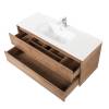 Тумба с раковиной Belbagno Kraft KRAFT-1200-2C-SO-RT 120x46x50 Rovere Tabacco подвесная с фрезерованными ручками по всей длине фасада с двумя выкатными ящиками фото 4