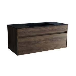 Тумба с раковиной Vincea Chiara 1000 1 выкатной ящик, C.Oak, раковина черная