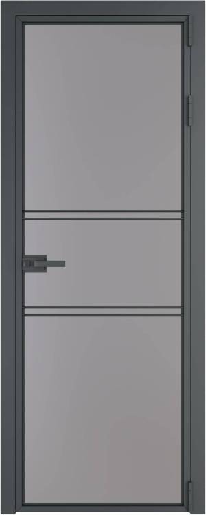 Межкомнатная дверь Profil Doors 2 AX цвет профиля Серая ночь, стекло безопасное 6 мм монохром серый 800x2000