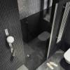 Душевая дверь в нишу MaybahGlass MGD-1673-5 профиль хром матовый, стекло черное матовое, 198x70 фото 3