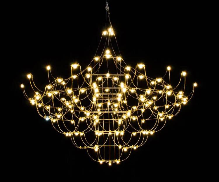 Большая подвесная люстра хрустальная светодиодная Kink Light Галанта 07886-115,33(21)