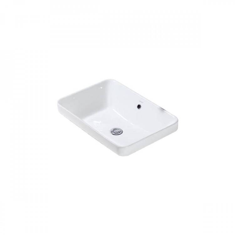 Раковина накладная Bravat Meissen C22206W-ENG белая прямоугольная 580x390x185мм