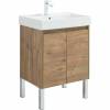 Тумба с раковиной Aquanet Nova Lite 60 дуб рустикальный, с дверками фото 2