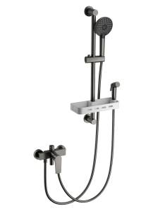 Смеситель для ванны Wonzon & Woghand WW-A31003-BGG с душевым гарнитуром, темный графит