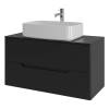 Тумба с раковиной Orange Line Li-100TubMDF+B07-600W черная матовая, 100 см