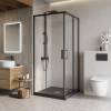Душевой уголок Belbagno LUCE-A-2-90-C-NERO профиль черный, стекло прозрачное, 90x90x195