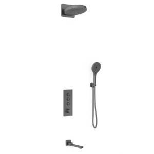 Душевой комплект Vincea Inspire VSFW-433TI1GM встраиваемый, вороненная сталь