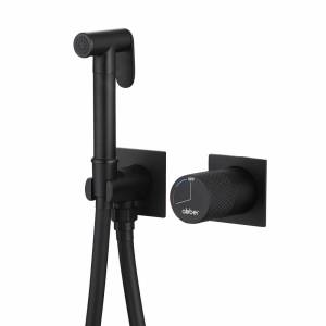 Гигиенический душ со смесителем Abber Rund AF8725B, черный матовый