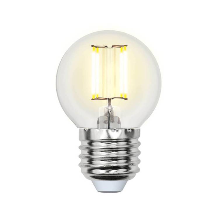 Лампа светодиодная филаментная Uniel Multibright LED-G45-5W/WW/E27/CL/MB GLM10TR