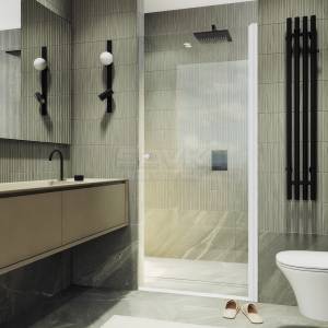 Душевая дверь в нишу MaybahGlass MGD-1670-1 профиль белый, стекло бронза, 198x70