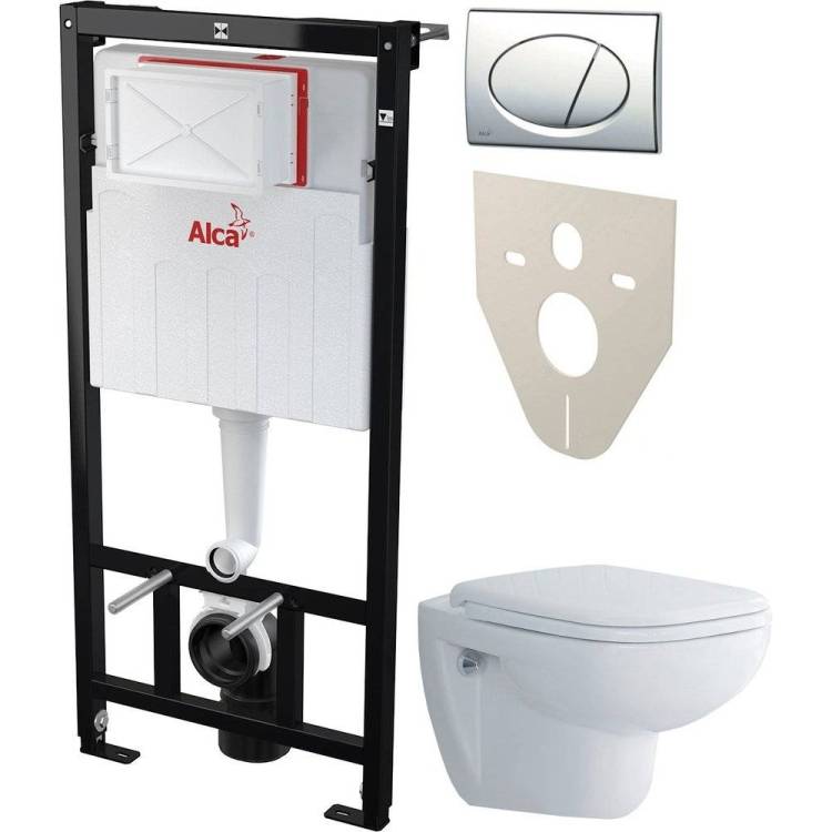 Комплект Унитаз подвесной Duravit D-code 45700900A1 + Инсталляция AlcaPlast AM101/1120-4:1RS M71-001