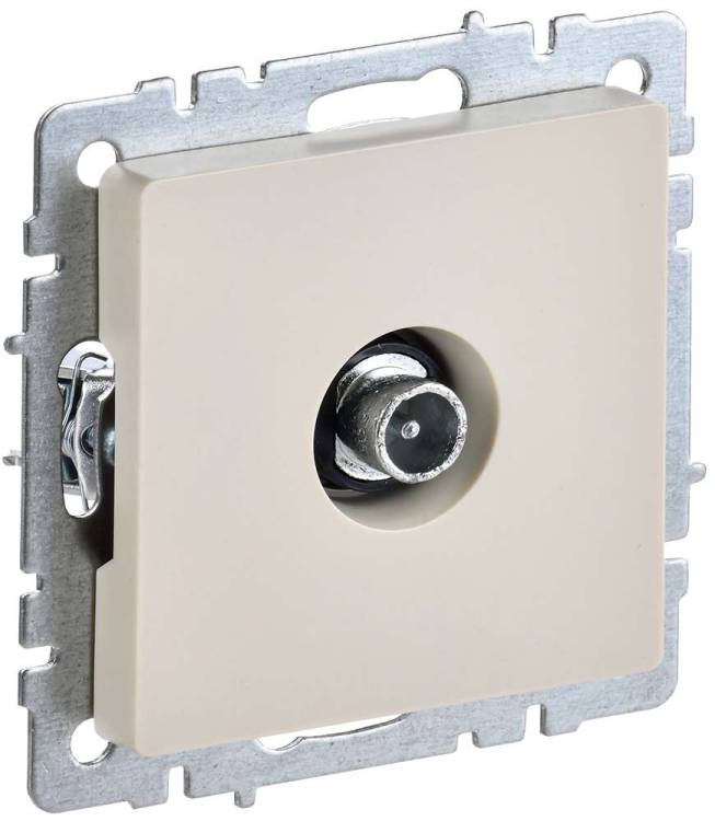ТВ-розетка проходная IEK Brite BR-A10-P-K10 бежевый