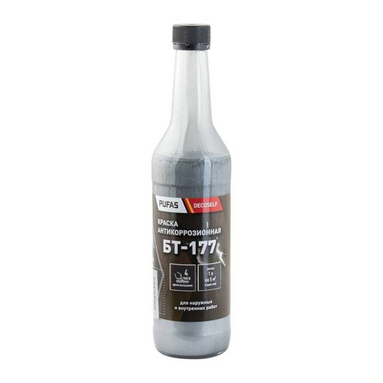 Краска Pufas Decoself БТ-177 «серебрянка» 0.5 л