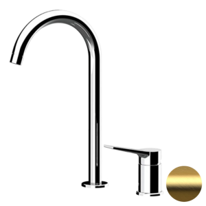 Смеситель для раковины Remer Slash & Dot SL57LBG золото брашированное
