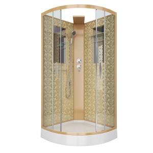 Душевая кабина Niagara Luxe NG-7715GBK 900x900х2100 низкий поддон стенки ЗОЛОТО БЕЗ КРЫШИ