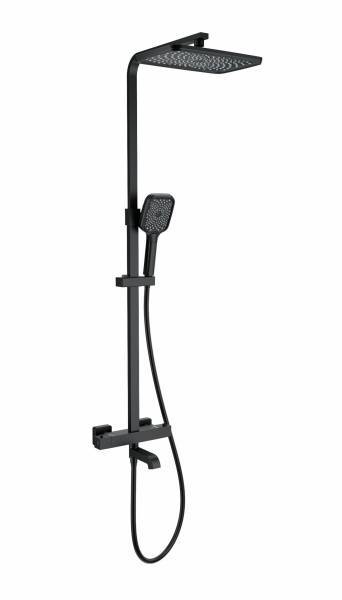 Душевая стойка Wonzon & Woghand WW-B3026-T1-MB с термостатом, черный